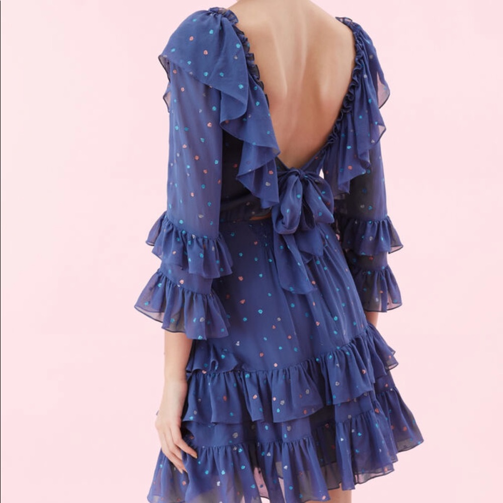 REBECCA TAYLOR Glitter Gem Chiffon Dress - Picture 3 of 10